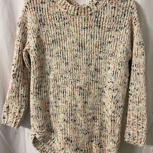 Moon and Madison women’s medium sweater cream with multi color accents